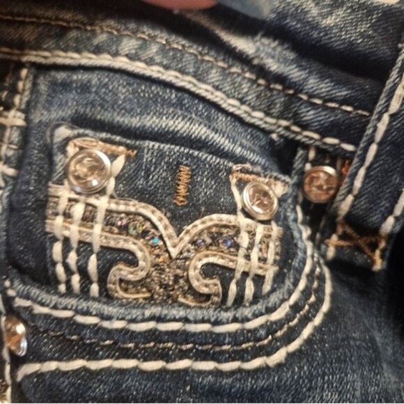 ROCK RIVIAL Blue Distressed Skinny Jeans. Super Cute - Picture 11 of 12